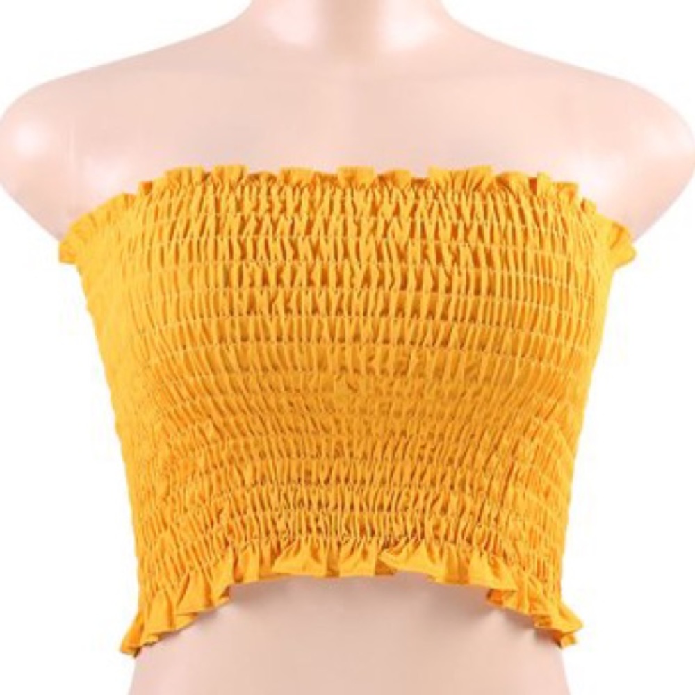 Mustard Bandeau tube top